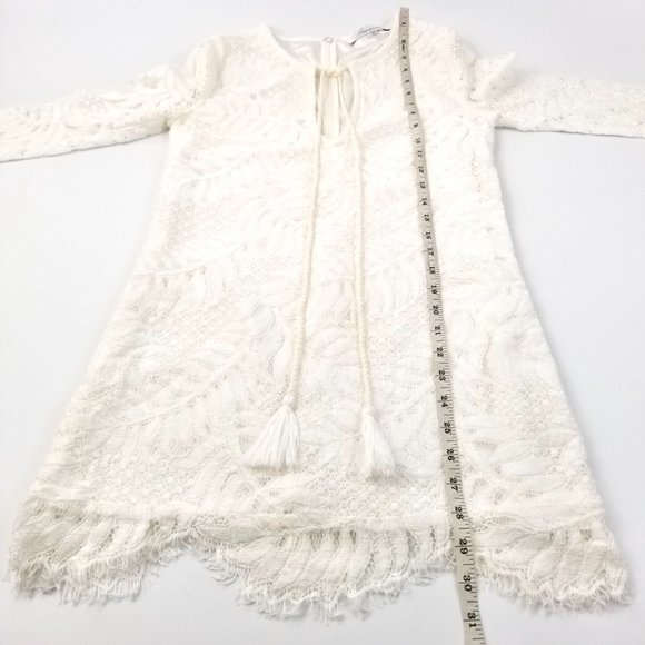 LOVERS + FRIENDS | White Lace Tassel Mini Dress XS - Picture 9 of 12